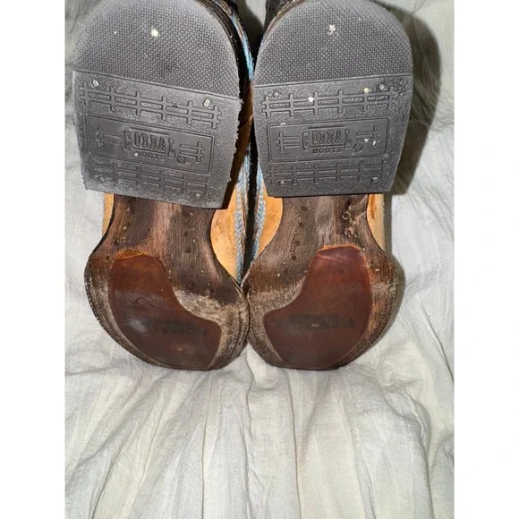 Corral Women's Heart Wings western boots snip toe distressed leather size 6 - Picture 6 of 12